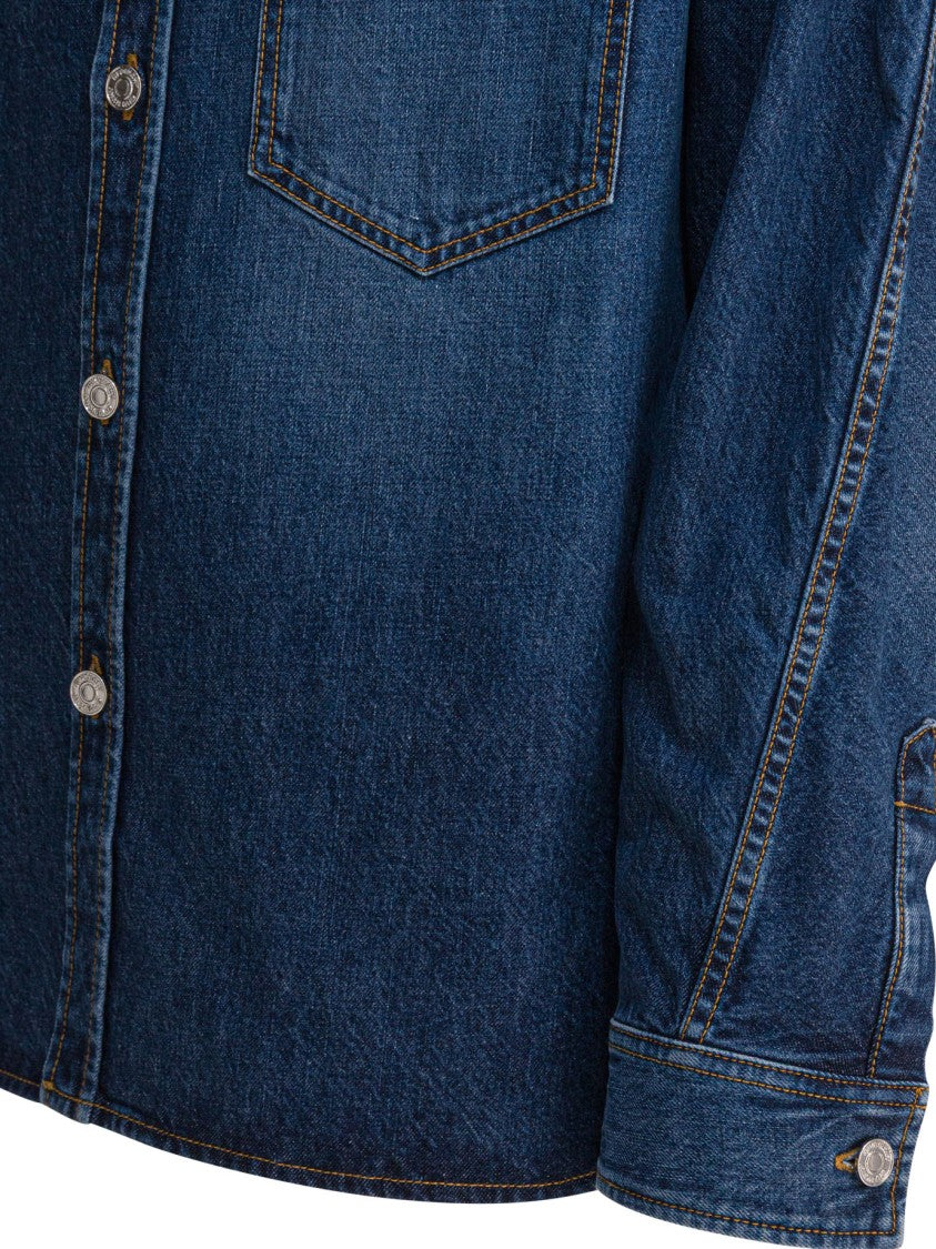 Givenchy Button-Down Denim Overshirt With Classic Collar