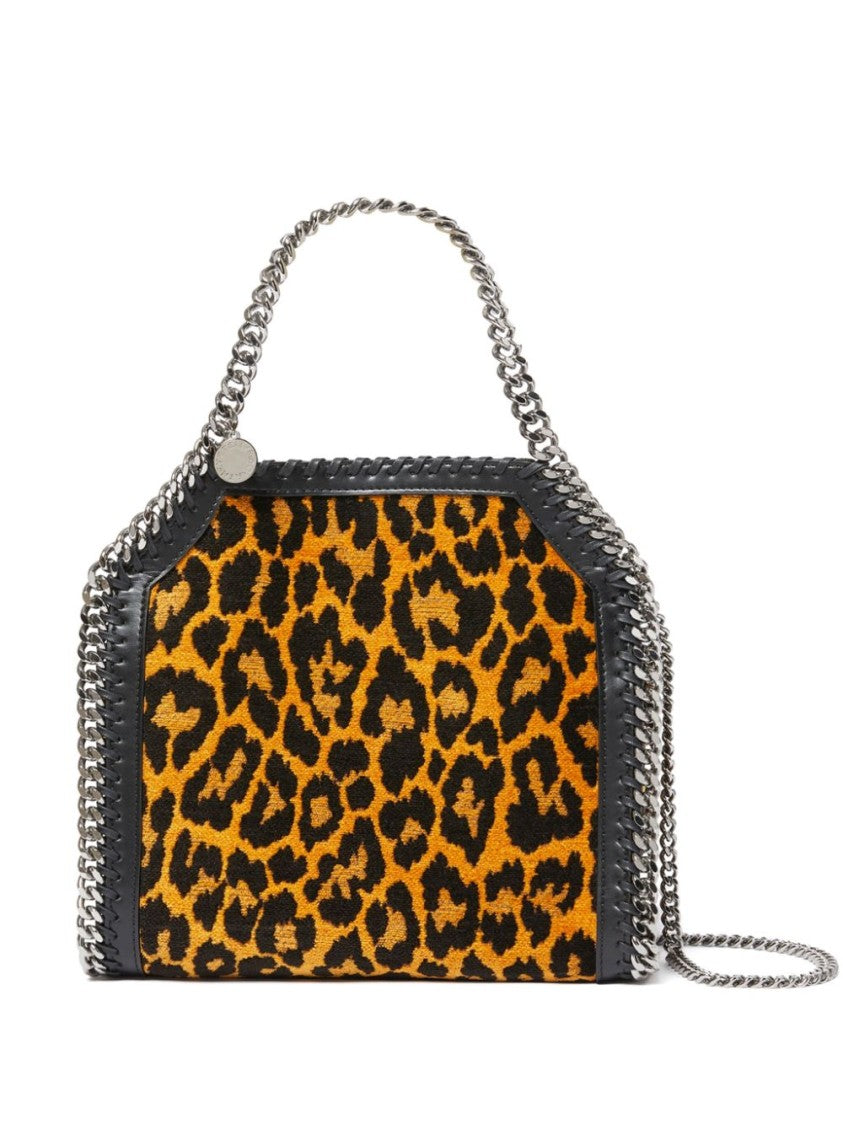 Stella Mccartney Brown Falabella Mini Leopard Tote Bag