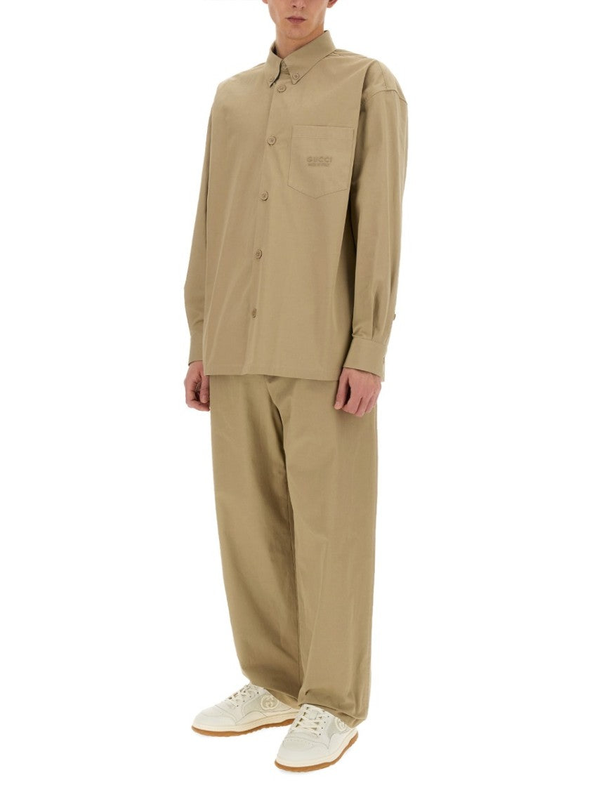 Gucci Classic Regular Fit Cotton Poplin Pants