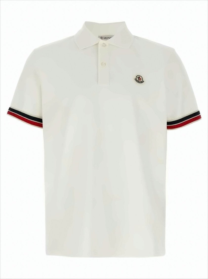 Moncler Short-Sleeve Polo Shirt With Contrasting Striped Accents