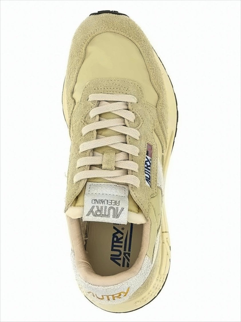 Autry Layered Suede And Nylon Sneakers With Textured Design