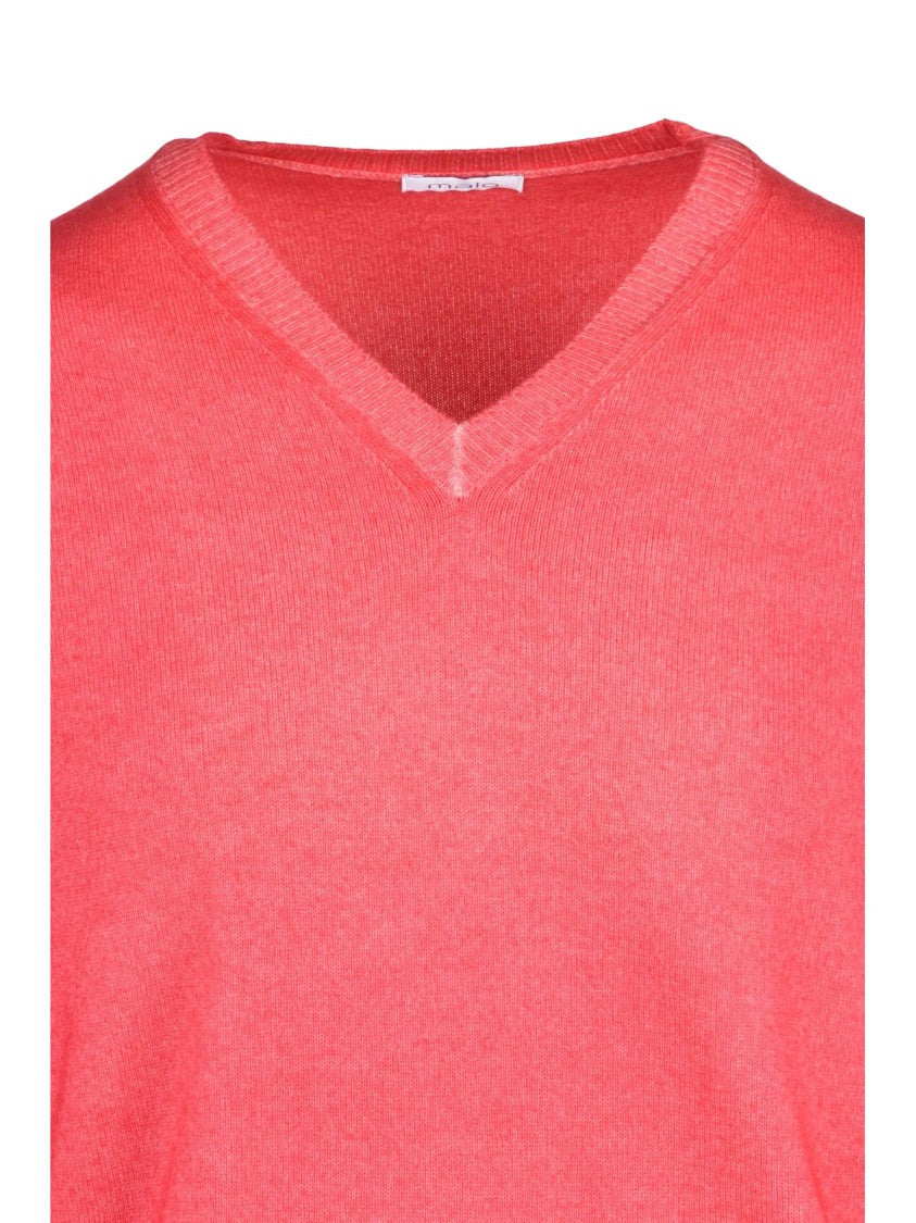 Malo Old Rose Virgin Wool Crewneck Sweater