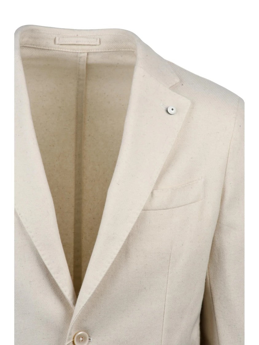 L.B.M. 1911 Classic Cut Beige Blazer With Soft Hand And Unlined Interior