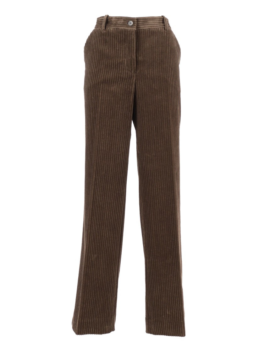 P.A.R.O.S.H. High-Waisted Straight-Leg Corduroy Pants