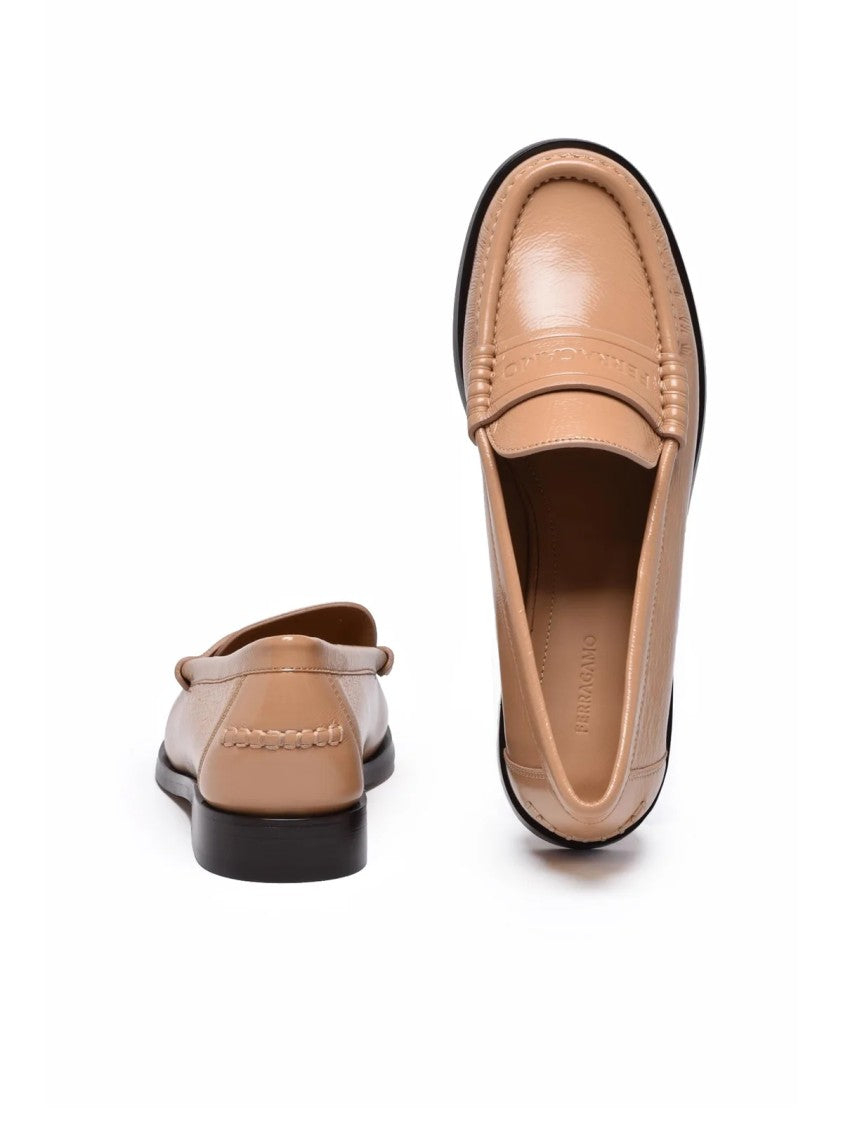Ferragamo Irina Leather Loafer - Beige