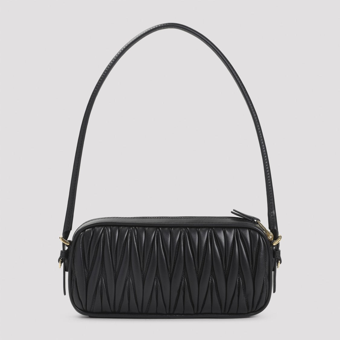 Miu Miu Rectangular Black Lamb Leather Clutch