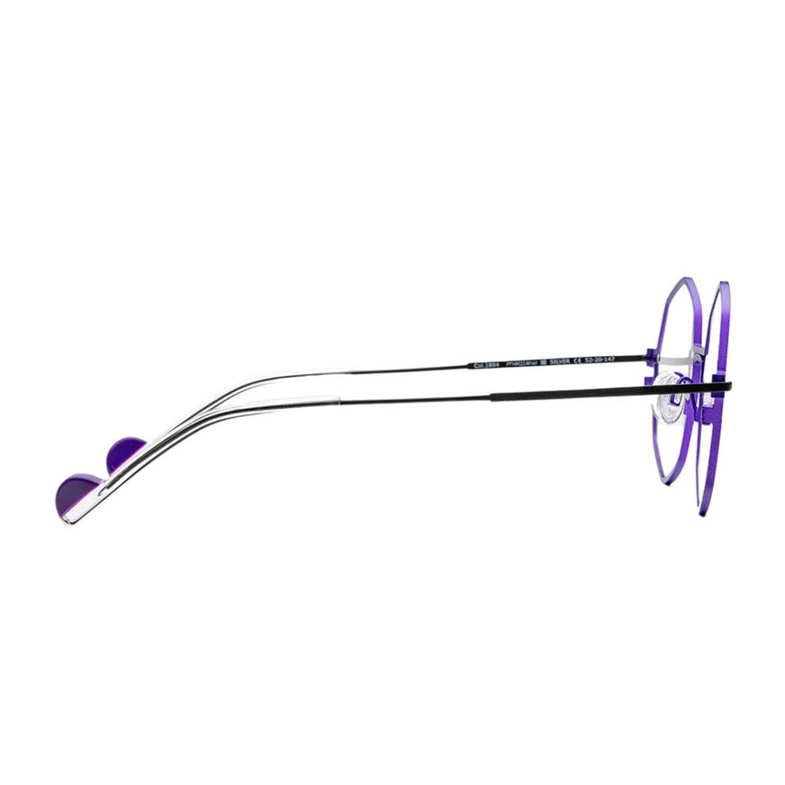 Deflomas Eyewear Purple Silver Metal Geometric Octagonal Sunglasses