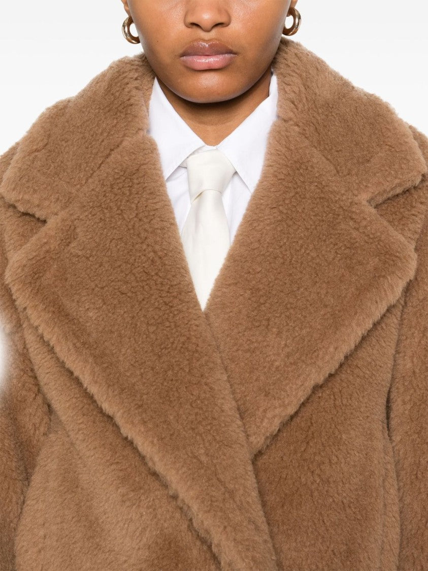 Max Mara Cropped Teddy Jacket With Double-Breasted Design