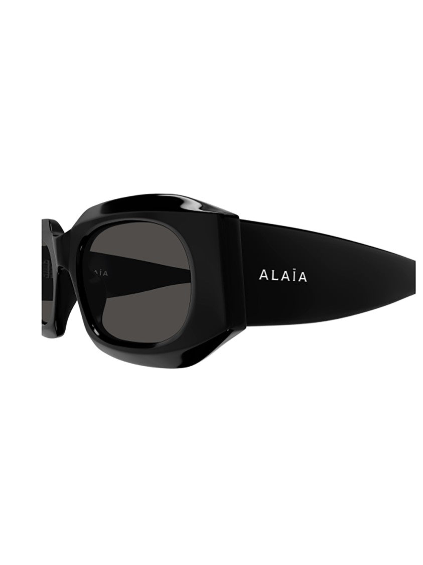 Alaïa Black Aa0086s Rectangular Glossy Sunglasses