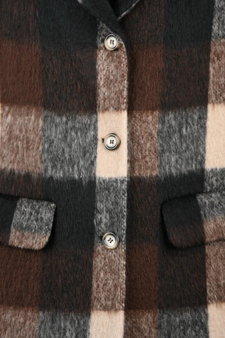 Oliver Horigamy Long Coat - Brown/Black