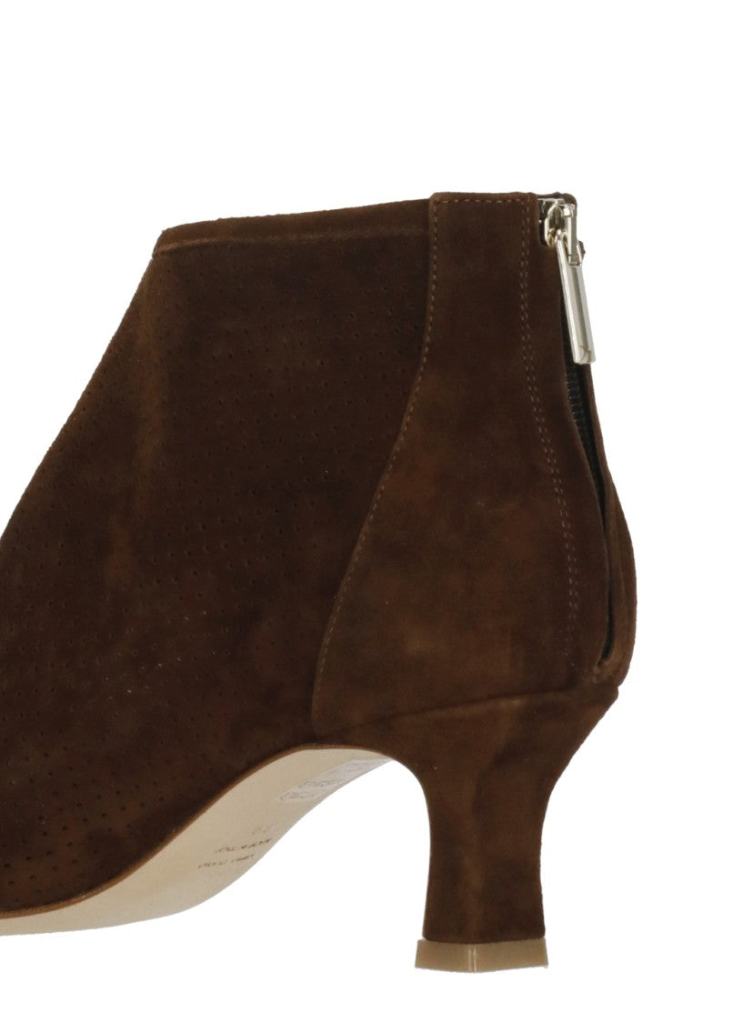 The Seller Brown Perforated Suede Leather Boots