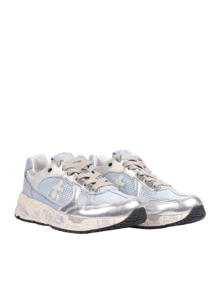 Premiata Mased Light Blue Mesh Sneakers