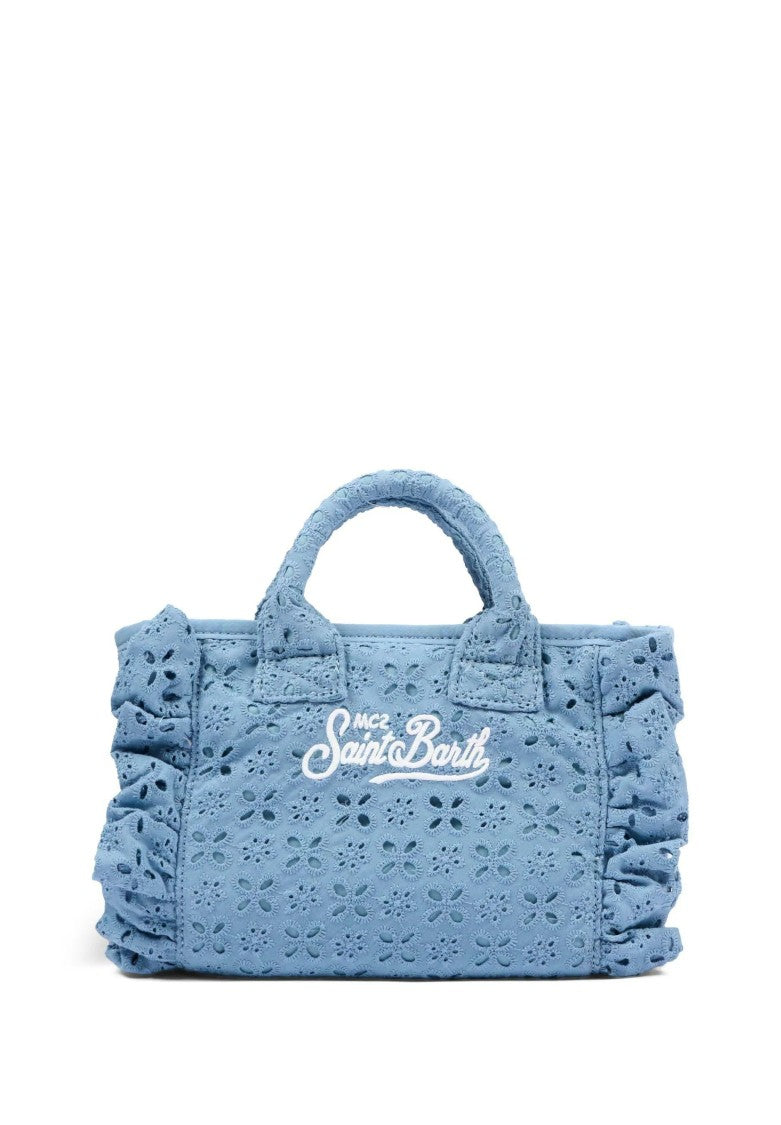 Mc2 Saint Barth Rectangular Handbag With Floral Cut-Out Patterns