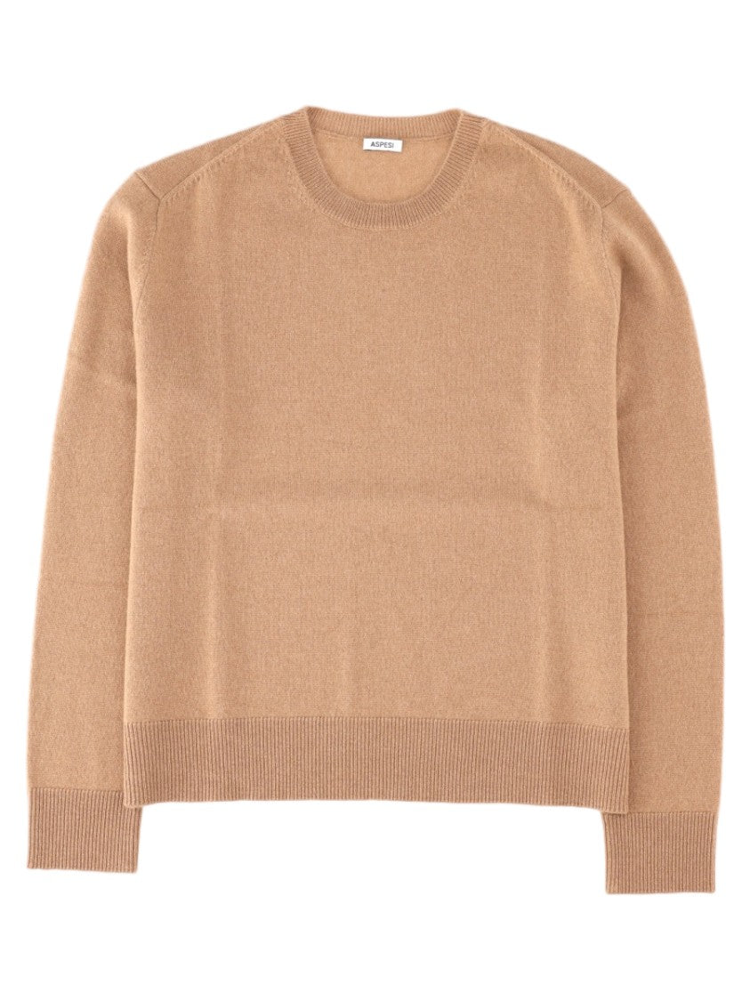 Aspesi Grey Finely Knit Cashmere Crewneck Sweater