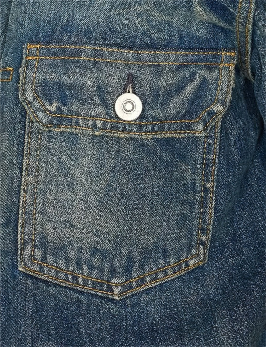 Maison Margiela Cropped Denim Jacket With Vintage Wash