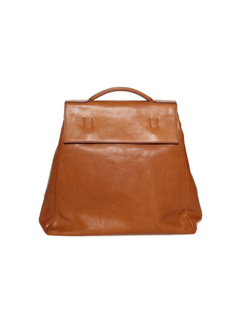 Dries Van Noten Tan Top Handle Bag With Detachable Strap And Versatile Design