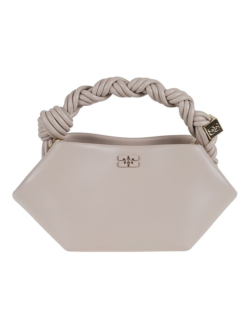 Ganni Geometric Braided Handle Bag With Metallic Butterfly Detail
