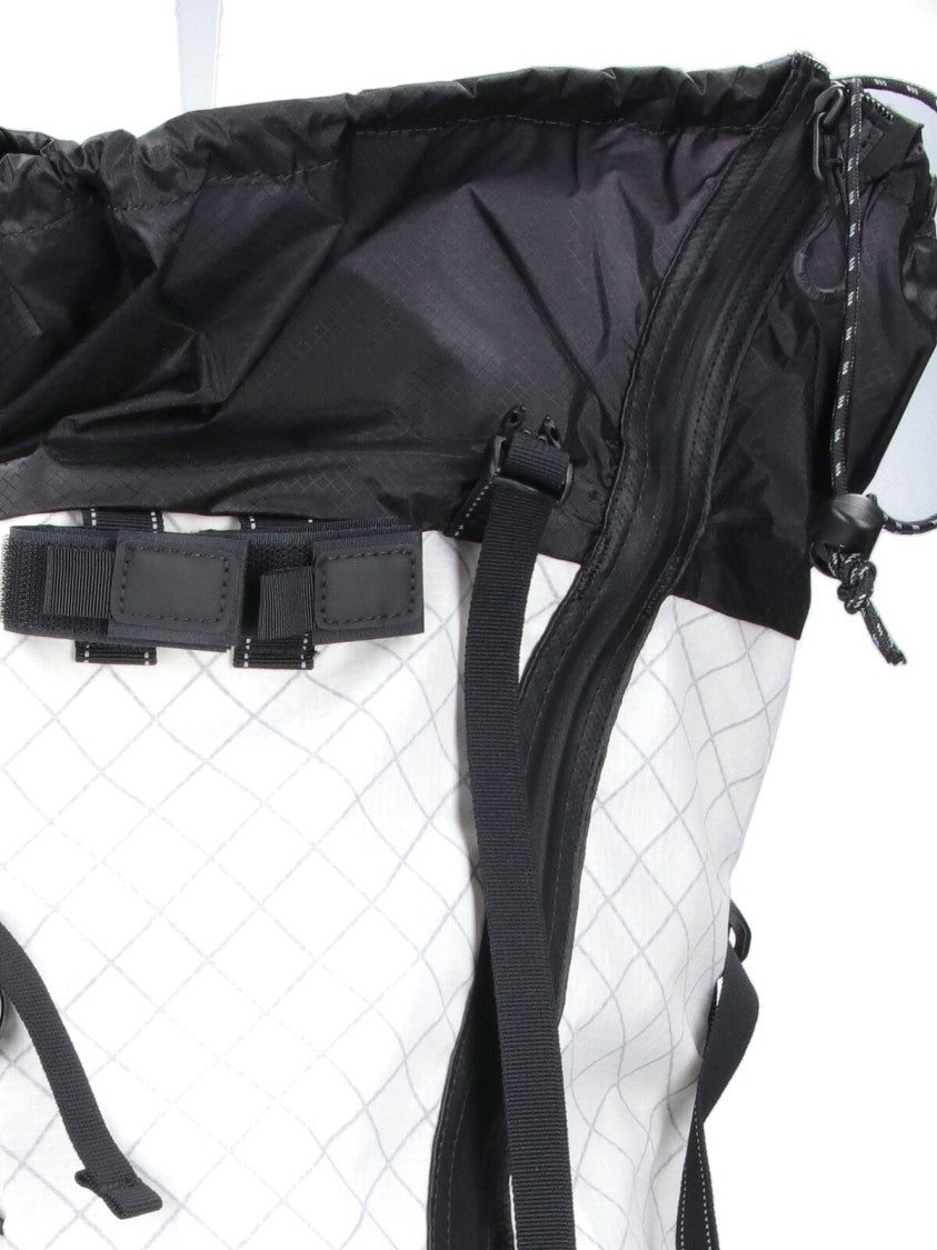 And Wander White Grey Technical Ecopack 30L Grid-Pattern Backpack