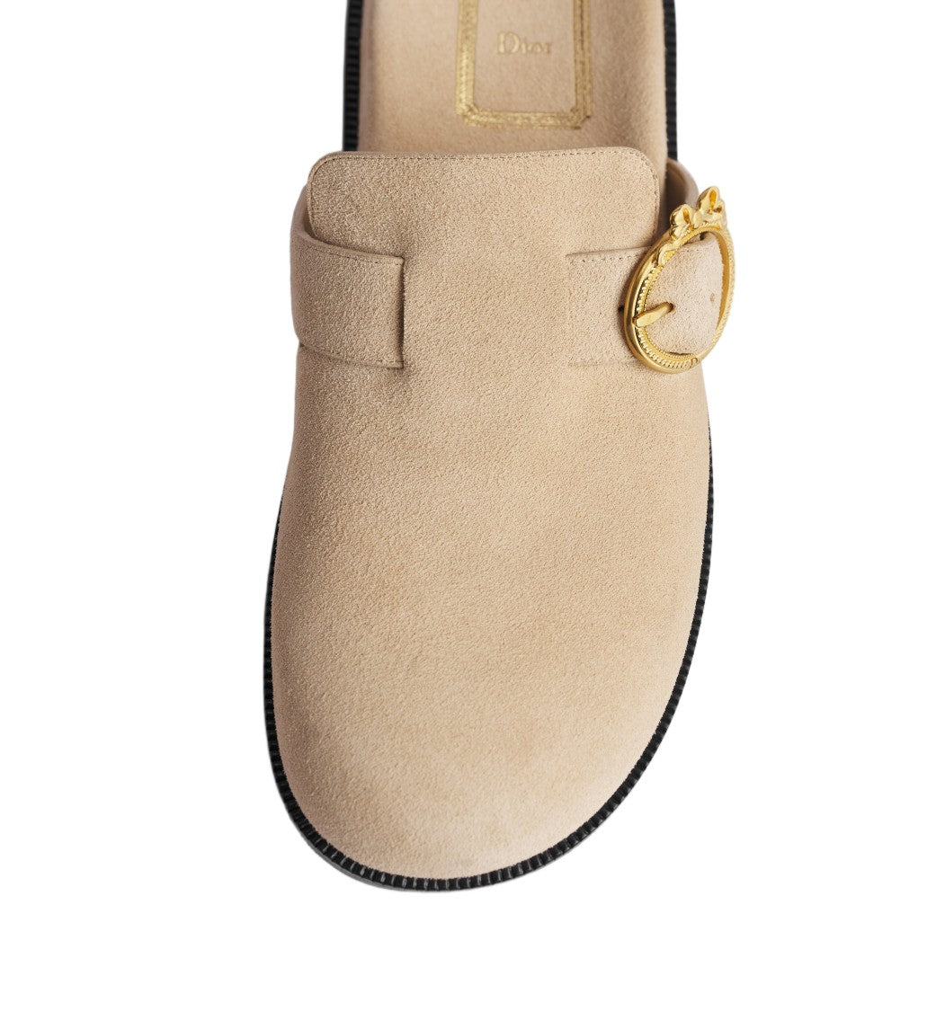 Christian Dior Light Beige Suede Slip-On Flats