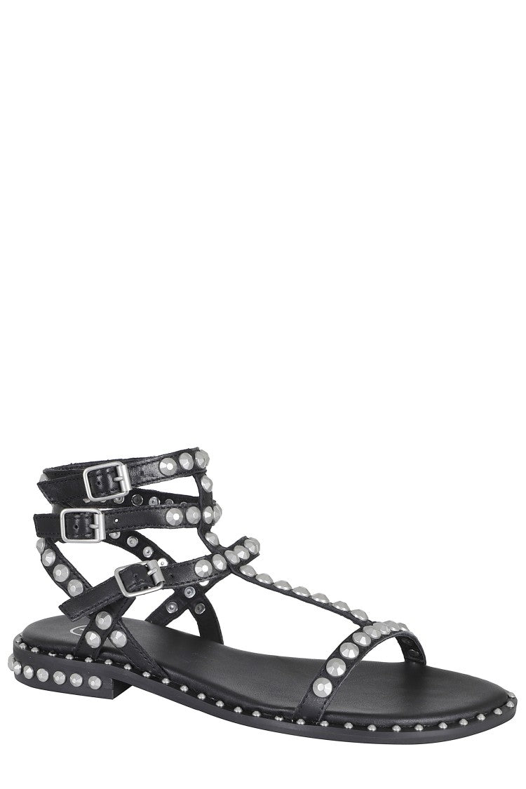 Ash Black Play Studded Leather Sandals