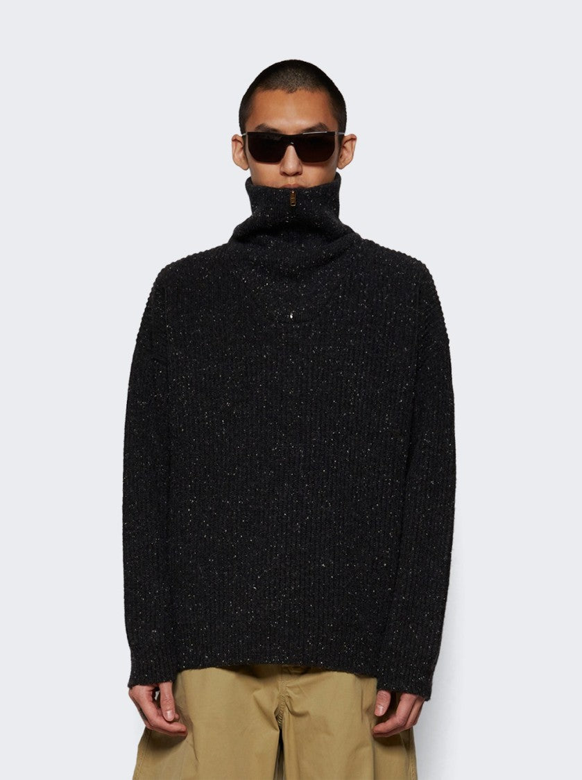 Maison Margiela Shetland Wool Zip Sweatshirt - Charcoal