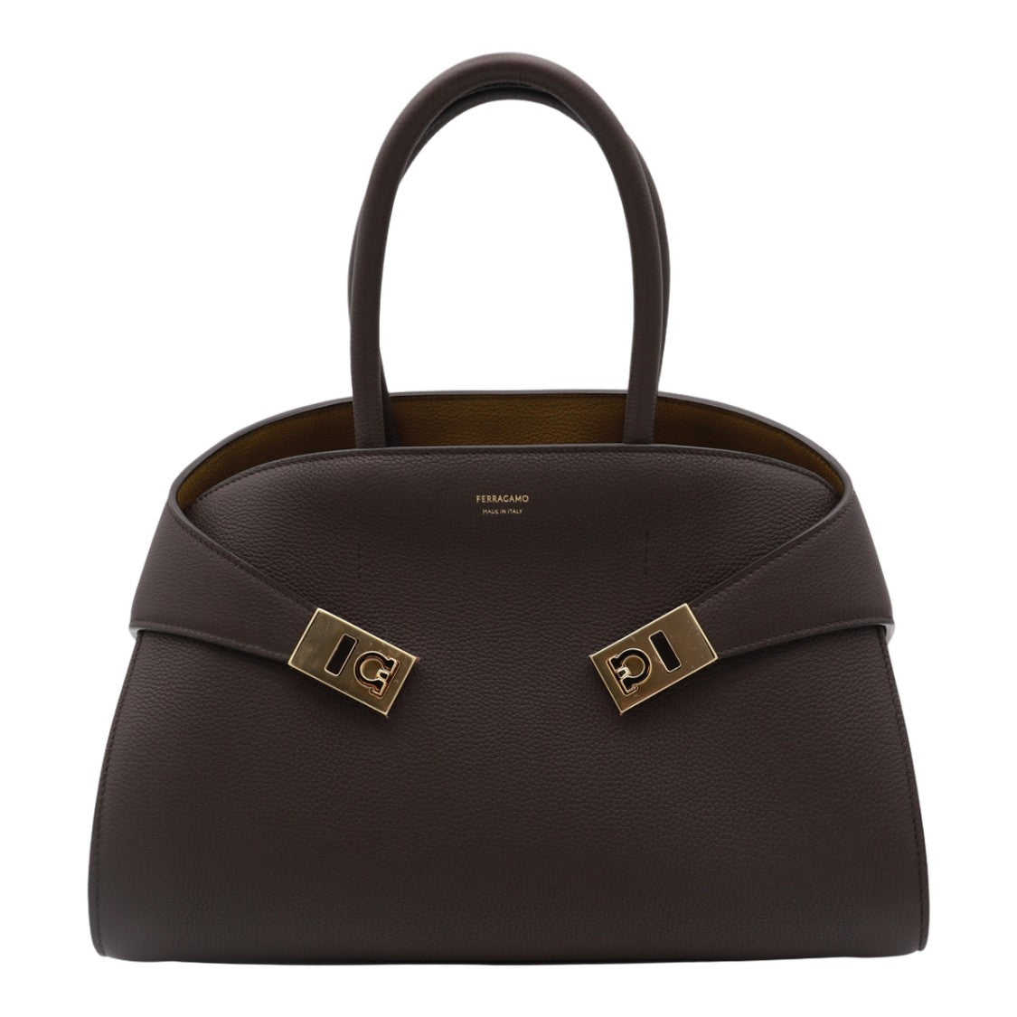 Ferragamo Structured Leather Handbag With Dual Handles