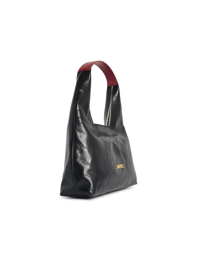 Marni 'Trapeze' Mini Black Leather Handbag