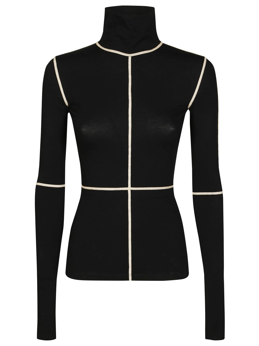 Mm6 By Maison Margiela Long-Sleeved Fitted Top With Geometric Seams