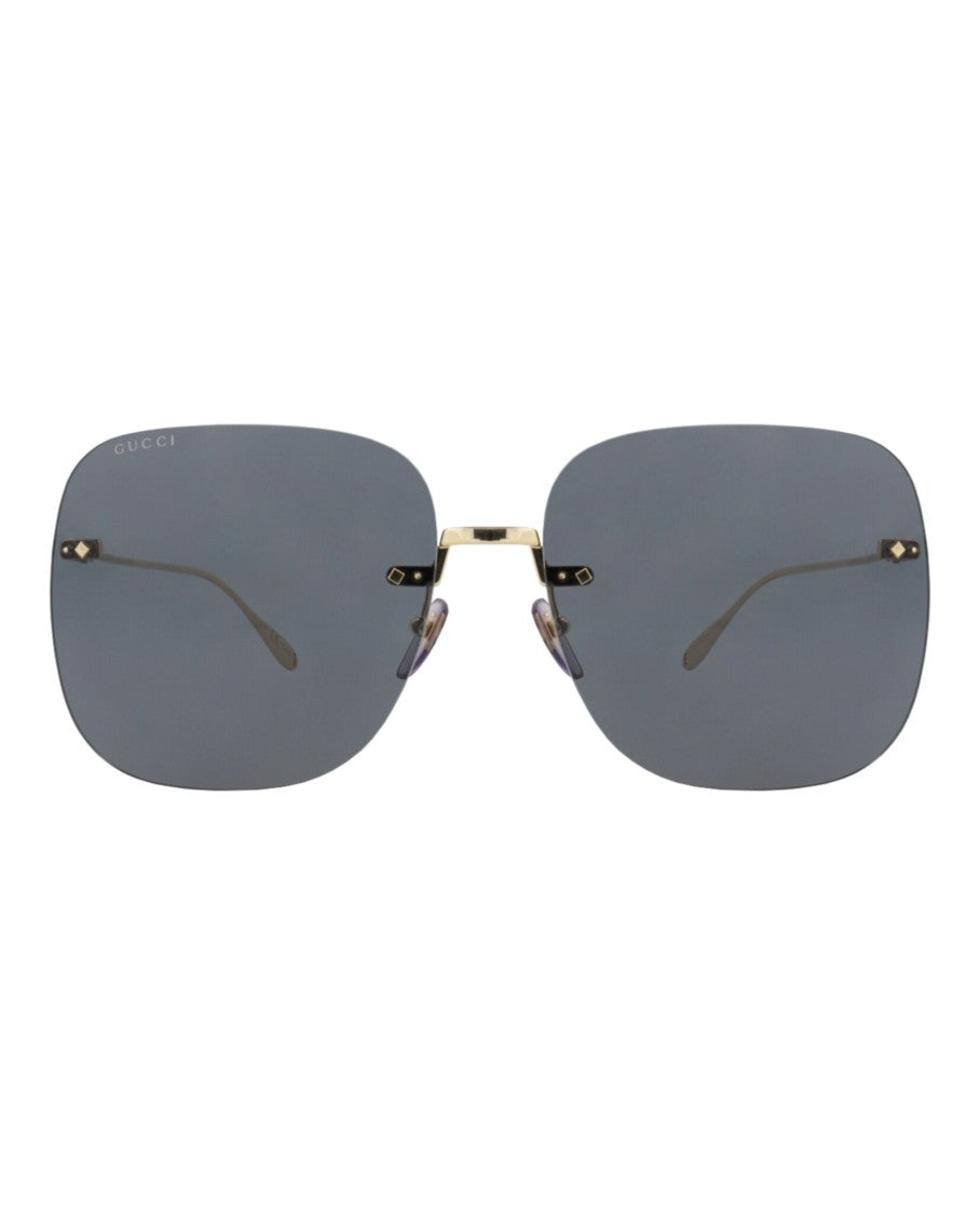 Gucci Square-Frame Metal Sunglasses