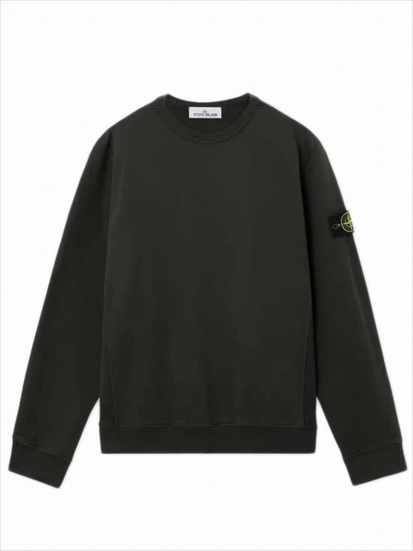 Stone Island Long-Sleeve Black Sweatshirt With Design And Patch Logo
