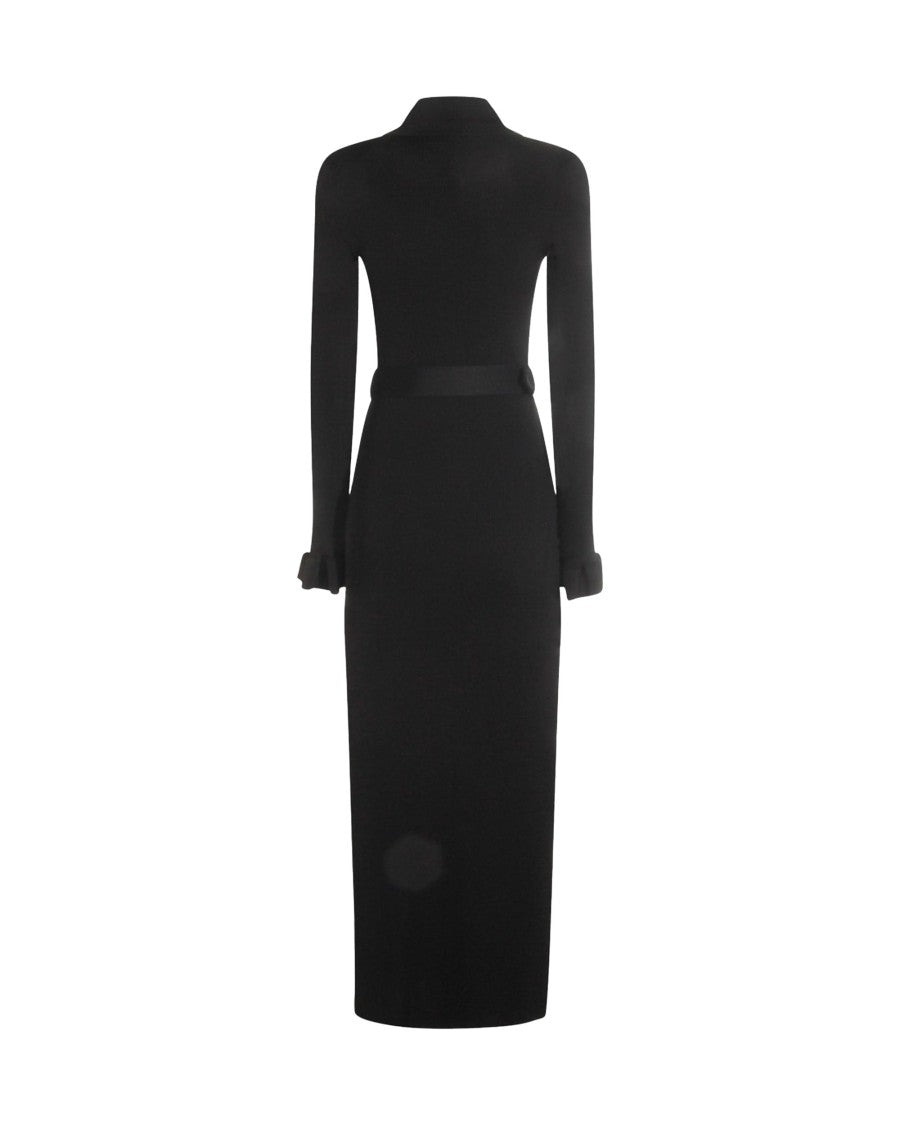 Self-Portrait Black Ribbed Knit Dress