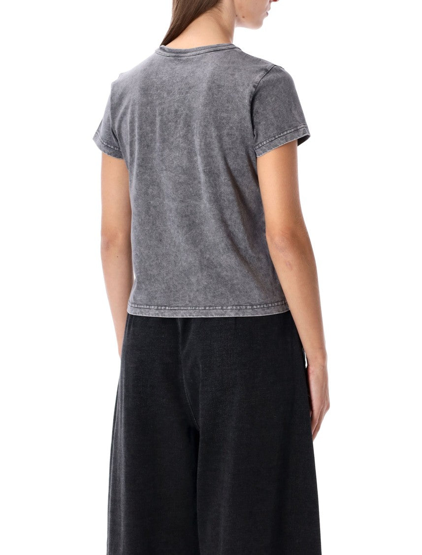 T By Alexander Wang Grey Délavé Cotton T-Shirt With Logo
