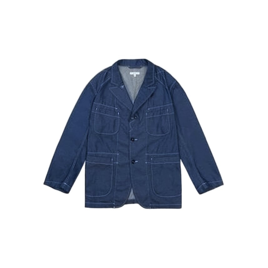 Jil Sander Structured Blue Cotton Jacket With Notched Lapel