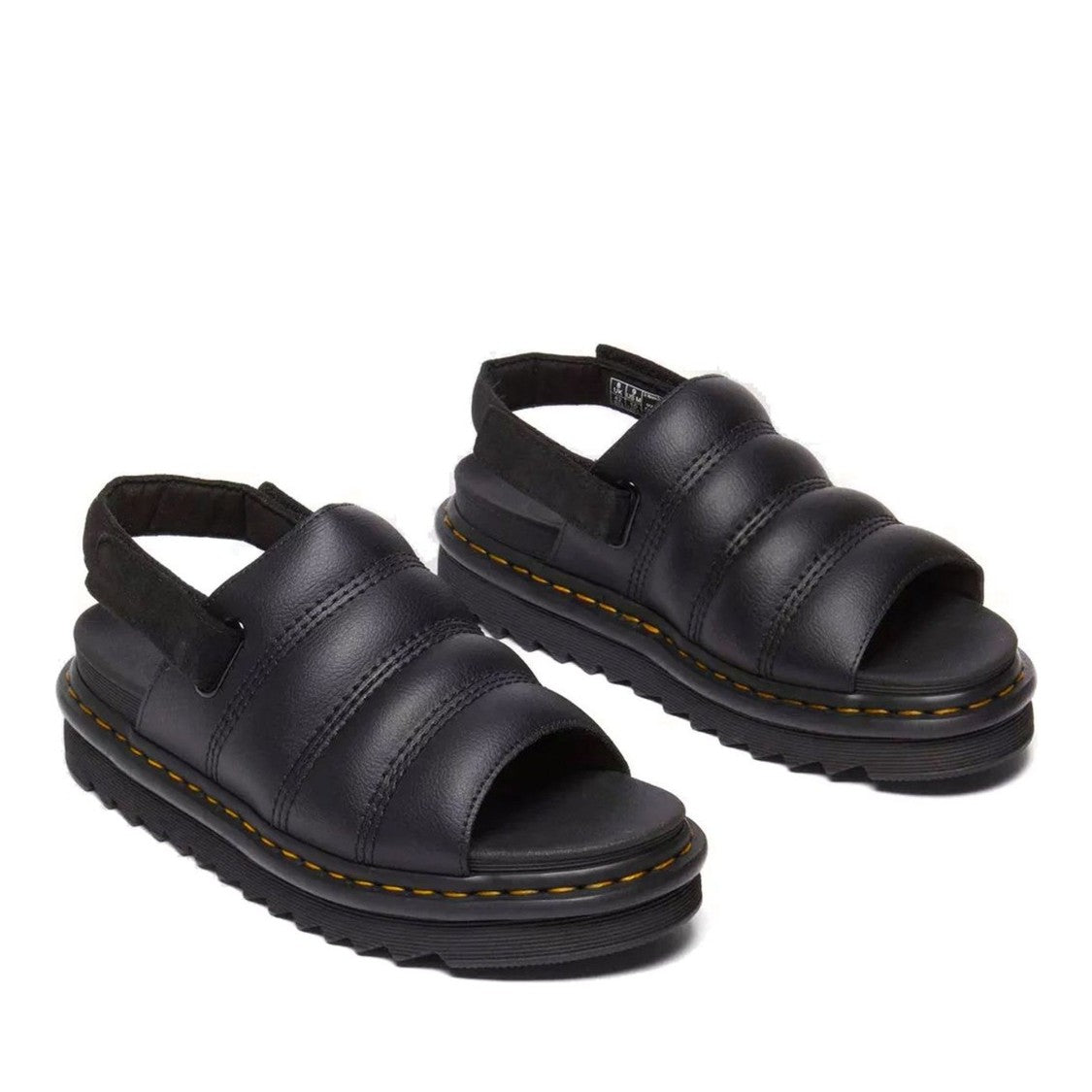 Dr. Martens Kole Athena Black Padded Slingback Leather Sandals