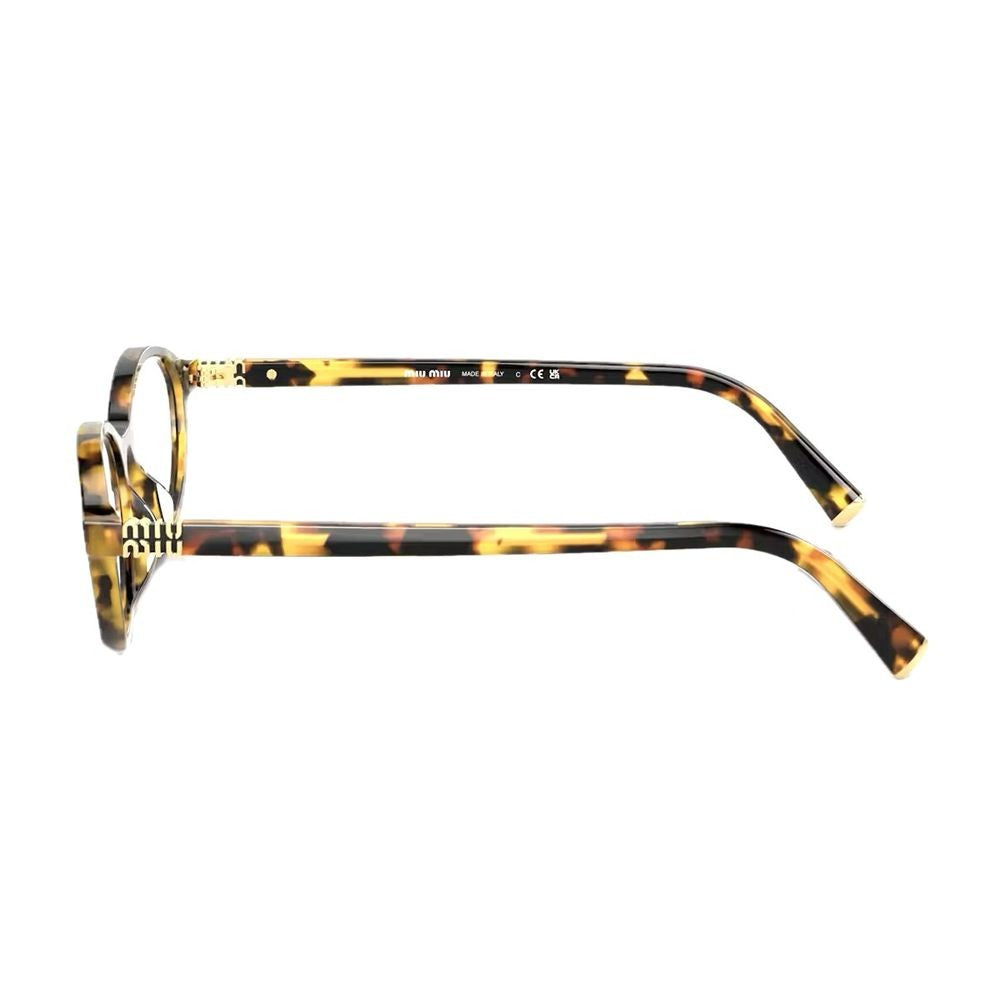 Miu Miu Havana Acetate Oval Sunglasses With Vertical Logo