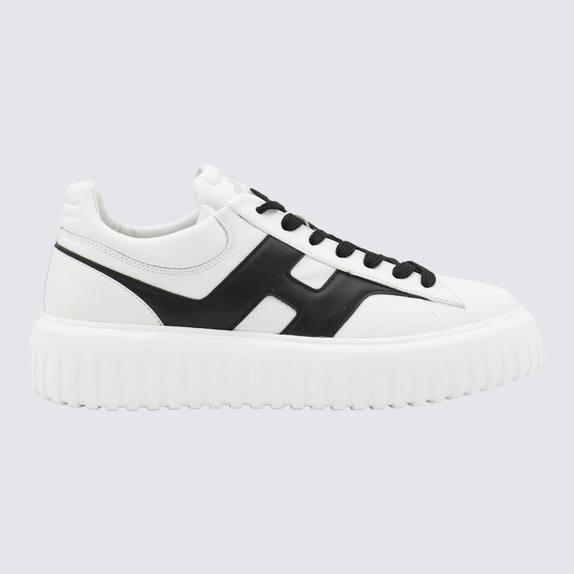 Hogan White And Black Leather Sneakers