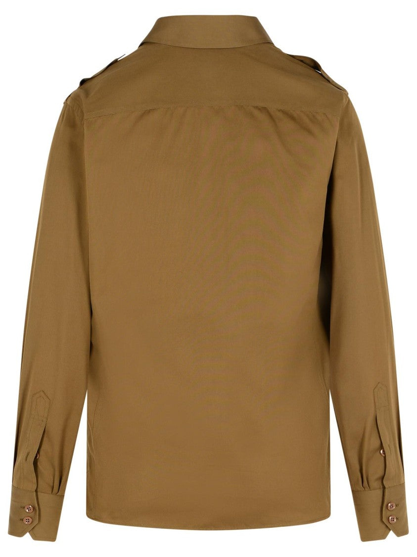 Tom Ford Army Green Silk Blend Shirt