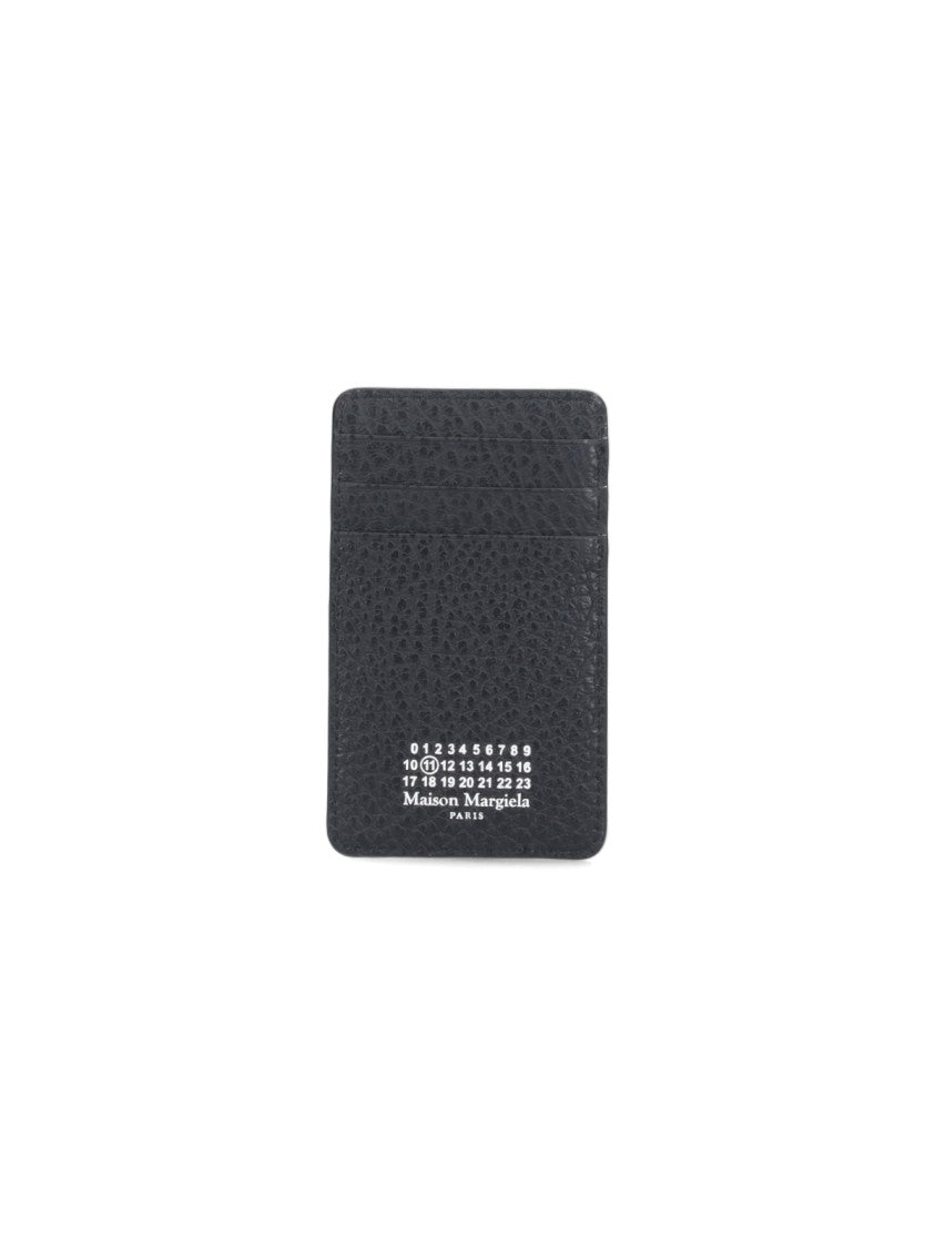 Maison Margiela Textured Black Wallet With Numerical Print