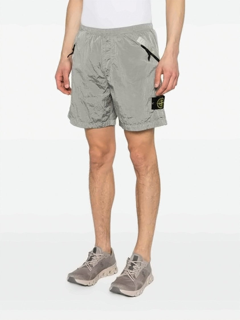 Stone Island Lightweight Relaxed-Fit Shorts With Distinctive Patch Logo