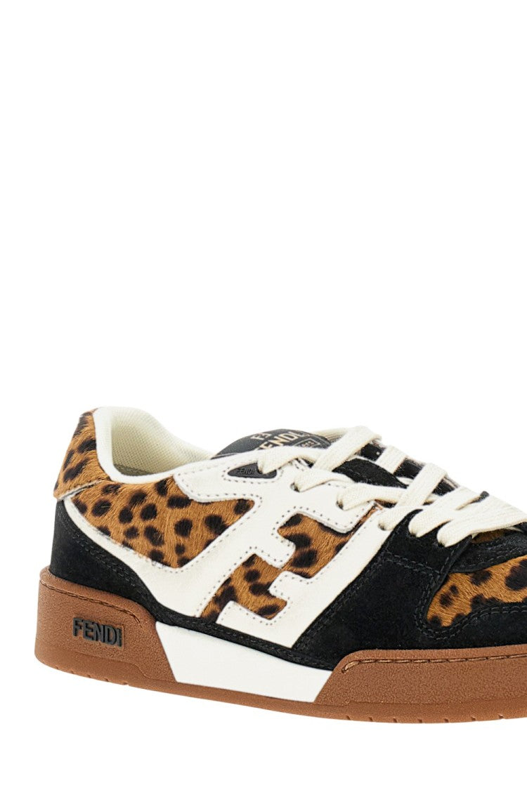 Fendi Lace-Up Pony-Effect Calfskin Sneakers