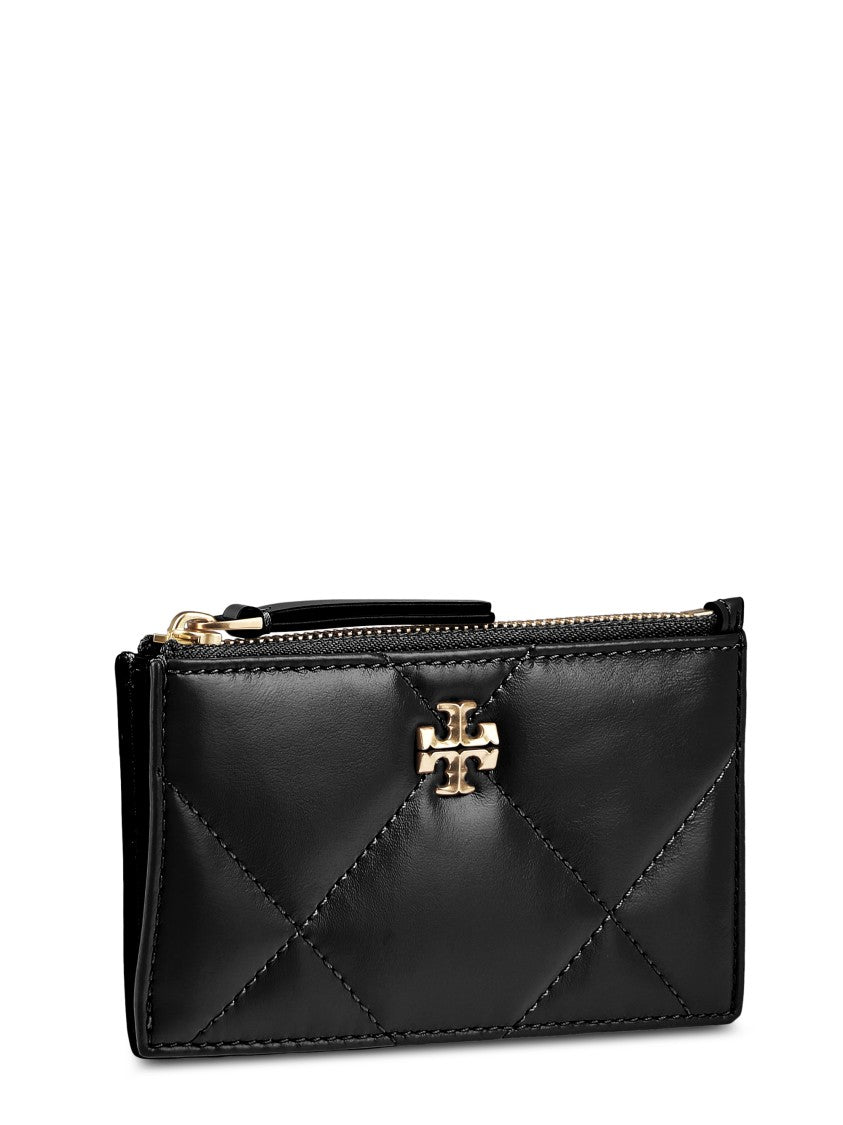 Tory Burch Rectangular Black Leather Card Case