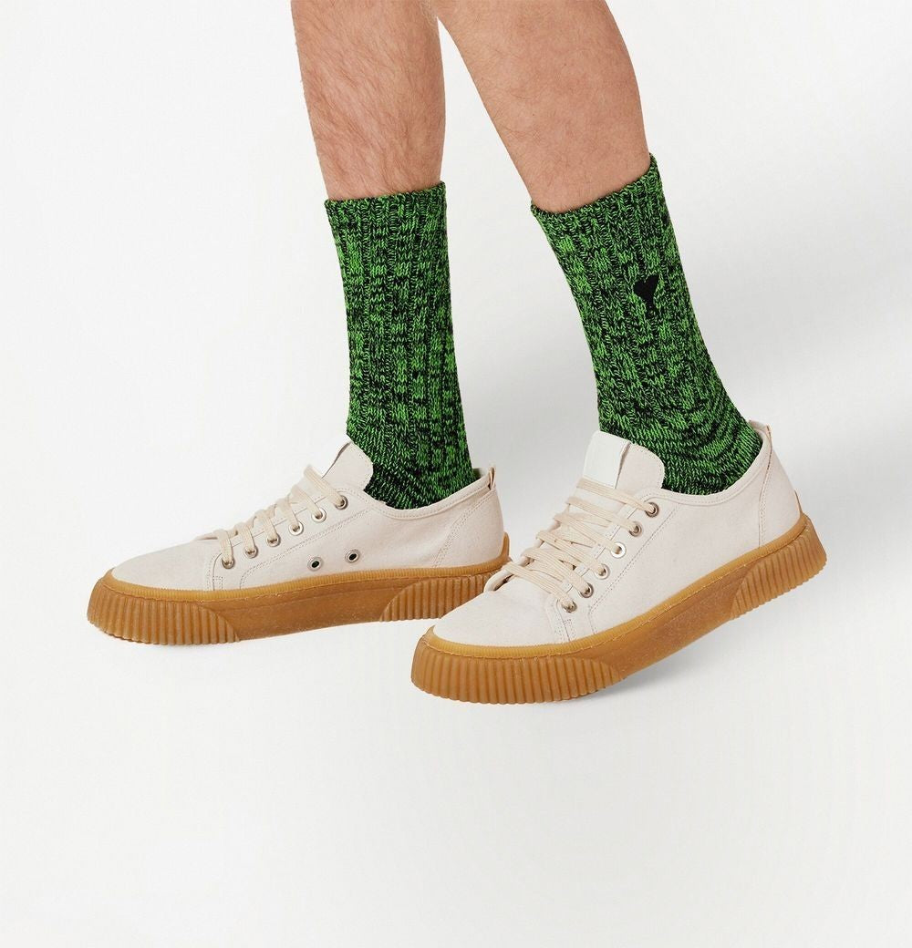 Ami Low Top Sneakers With Textured Rubber Sole