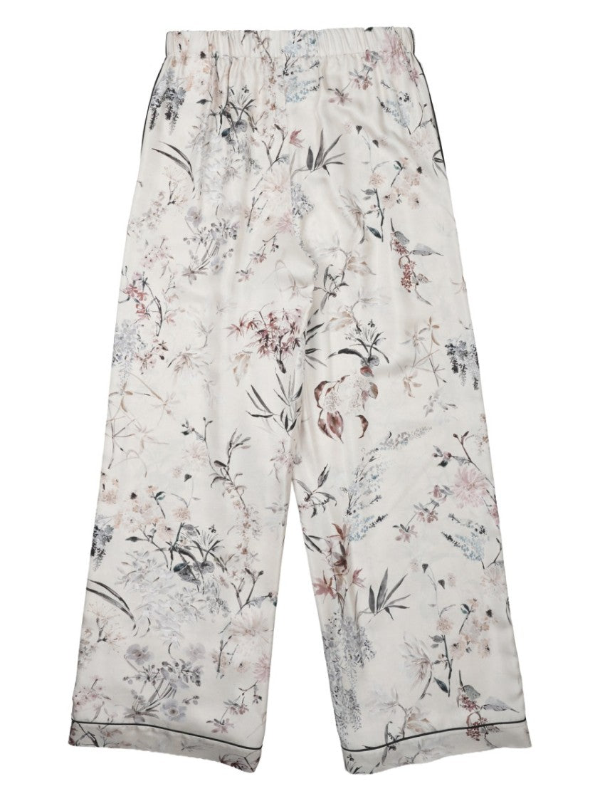 Dior Multicolor Floral Silk Wide-Leg Pants