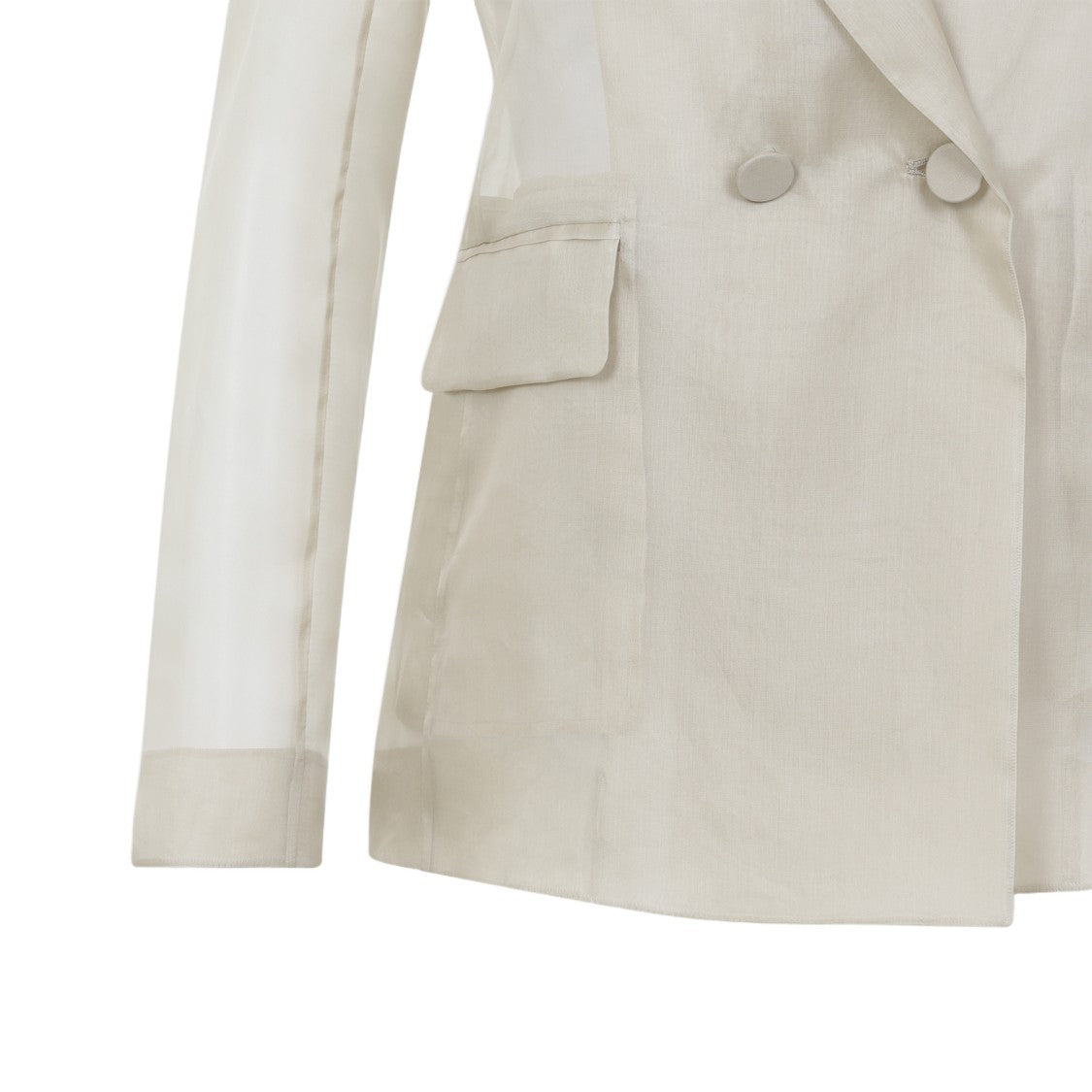 Max Mara Double-Breasted Silk Blazer With Peak Lapels