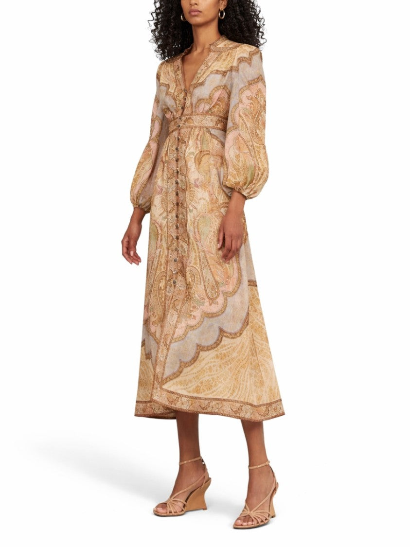 Zimmermann Wanderlust Paisley Floral Linen Day Dress