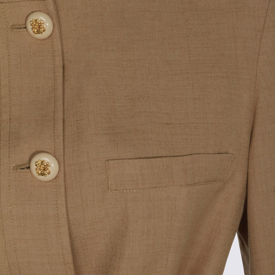 Valentino Structured Brown Jacket With High Collar