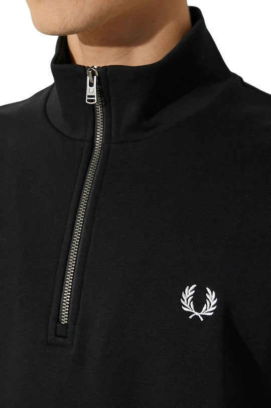 Fred Perry Black Hoodie With High Collar