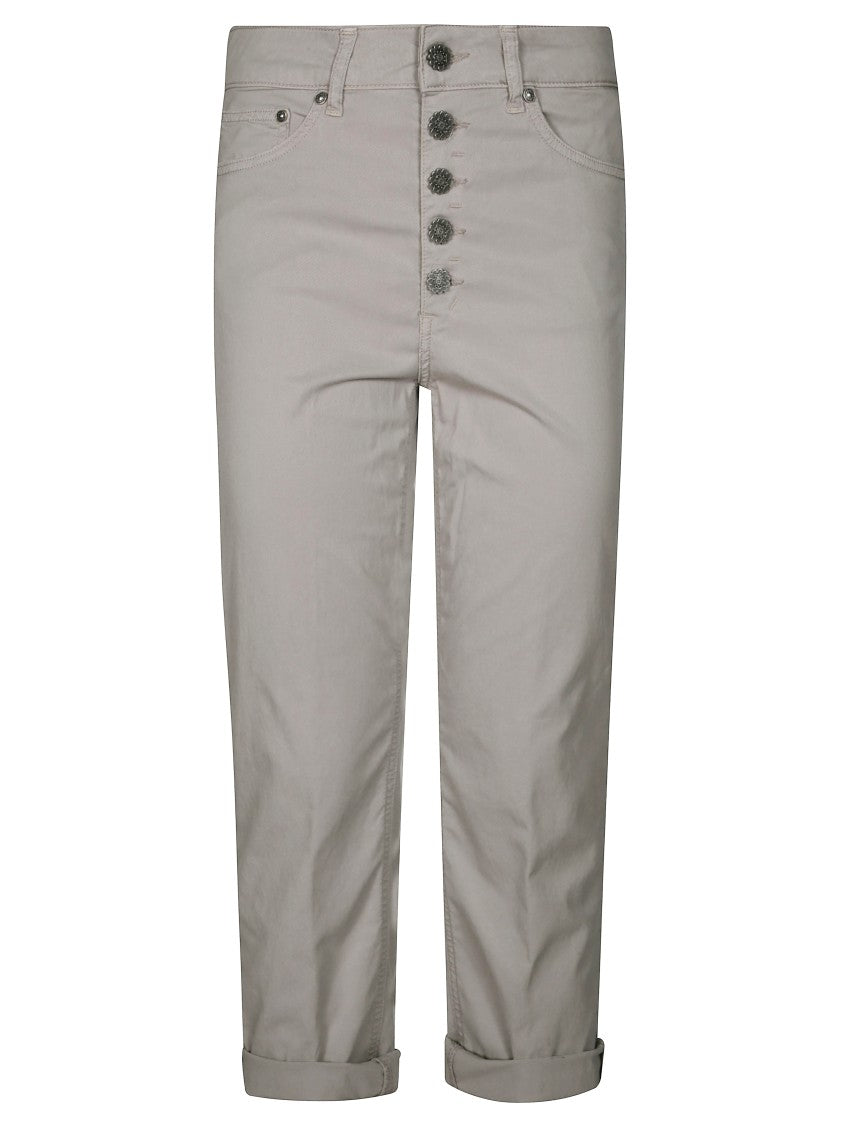 Dondup High Waist Tailored Trousers With Rolled Cuffs