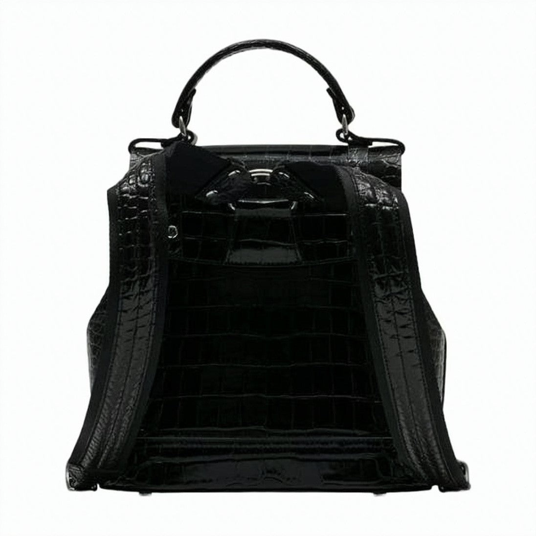 Vivienne Westwood Crocodile-Embossed Leather Backpack With Orb Emblem