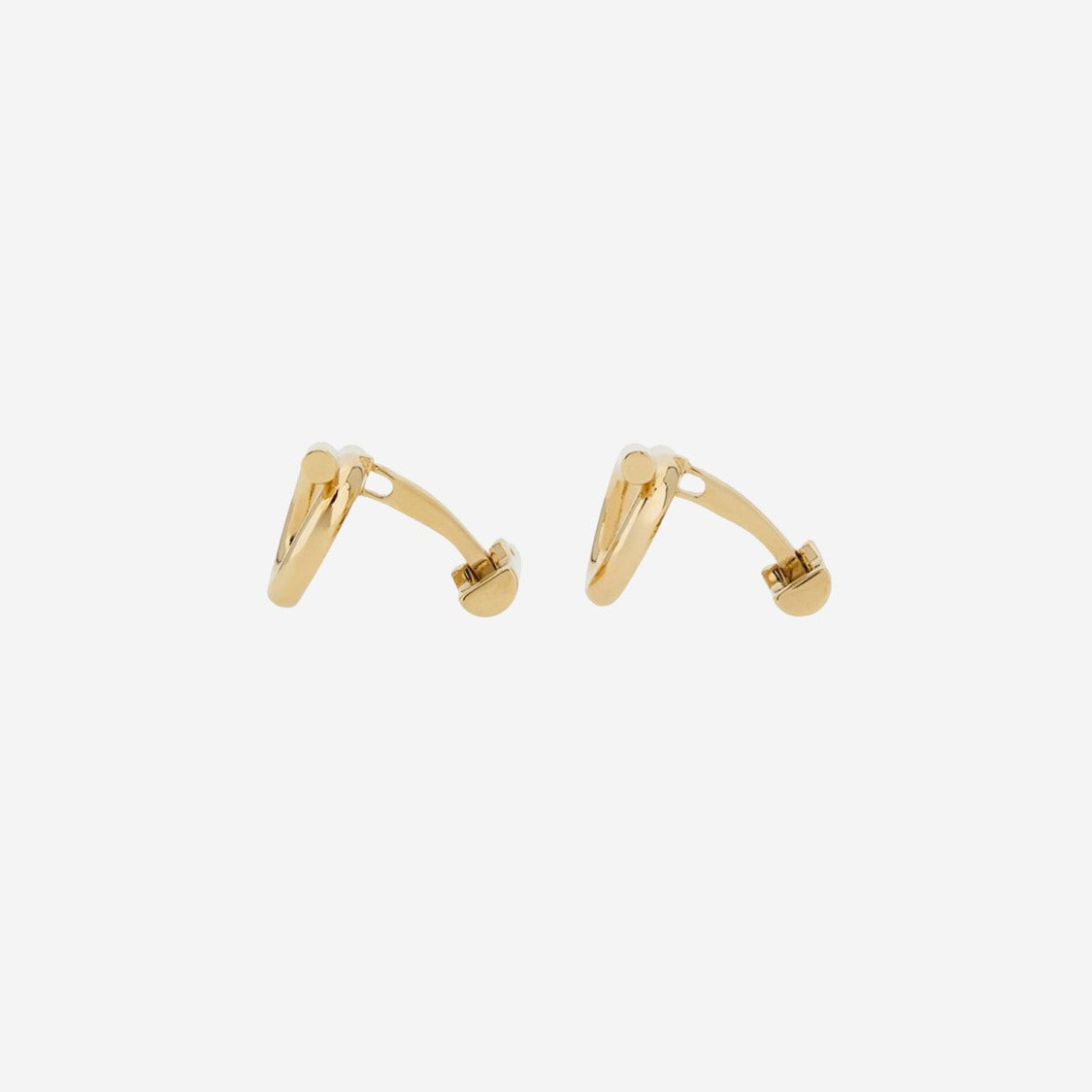 Salvatore Ferragamo Gold Polished Gold-Tone Circular Brass Cufflinks